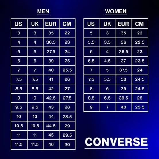 Converse Chuck Taylor 70s Size Chart Jual Converse Chuck 70 High