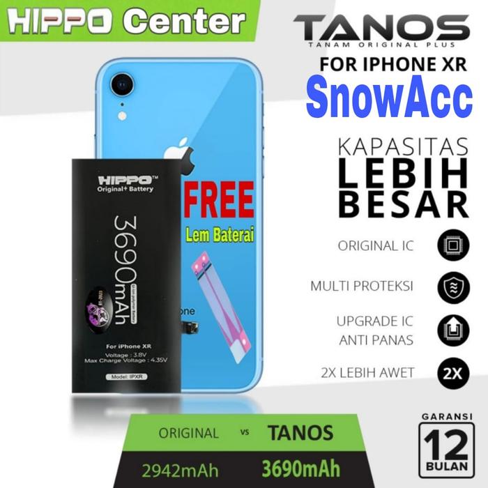 Gambar Hippo Baterai Compatible iPhone XR Battery Hippo Tanos iPhone XR Double Power - Bat dari Snow Acc undefined Tokopedia