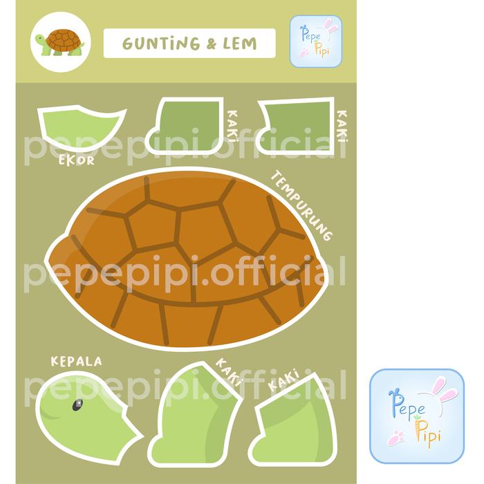 Gambar Papercraft 2D Pola Hewan Paper Craft Animal Kerajinan Kertas Cut & Play Kerajinan Tangan - Kura-Kura dari Pepepipi undefined Tokopedia