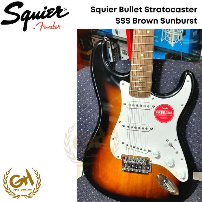 Gambar Terlaris Squier Bullet Stratocaster SSS Electric Guitar - Gitar Elektrik - BROWN SUNBURST, NON TREMOLO dari SEMEGLUNG undefined Tokopedia
