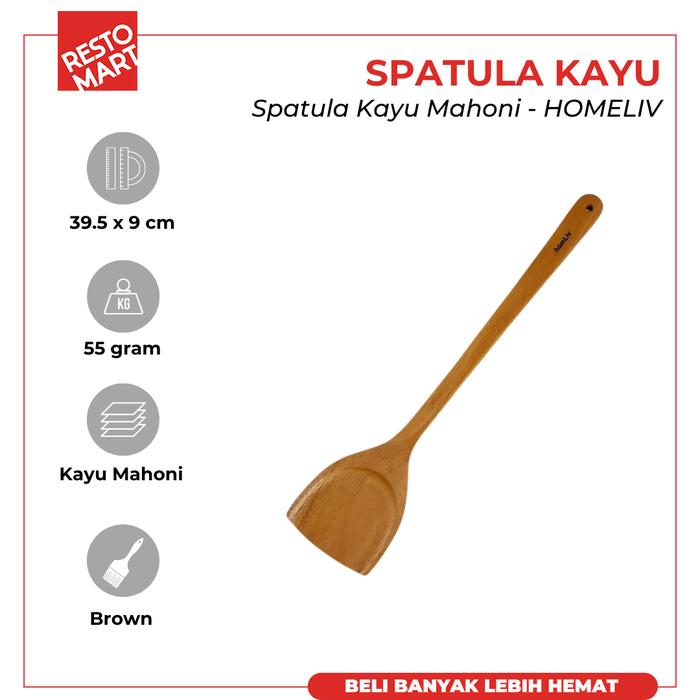 Gambar Wooden Spatula / Spatula Kayu HOMELIV Kayu Mahoni (1585049) - 3pcs dari Restomart Kitchen Solution undefined Tokopedia