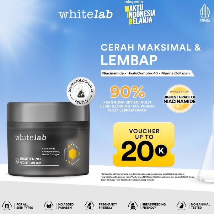 Gambar Whitelab Brightening Night Cream - Pelembap Krim Malam Pencerah Wajah - New Packaging dari V Beauty Shop undefined Tokopedia