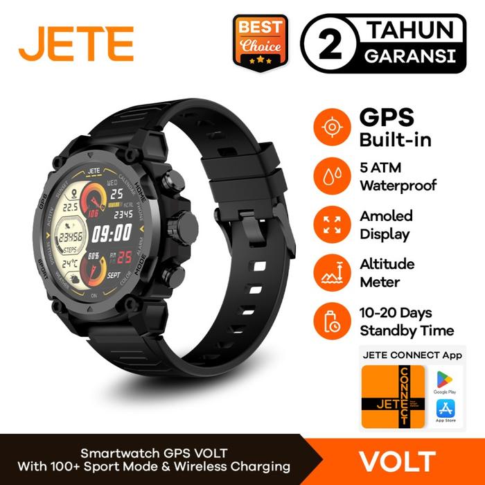 Smartwatch Jete Volt Built-in Gps 5atm Waterproof Amoled Display Altimeter  Barometer Garansi Tahun Jam Bluetooth