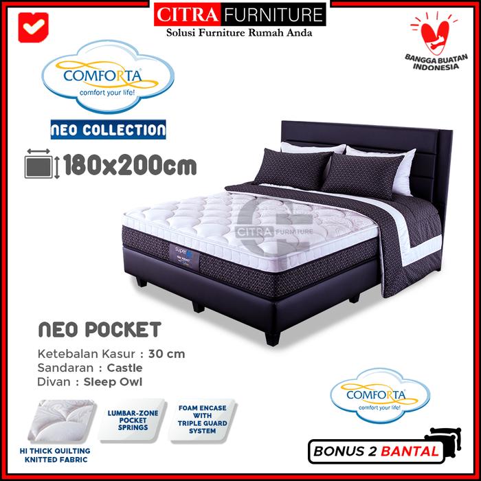 Gambar Comforta Spring bed Super Fit Neo Pocket 180x200 - Full set Springbed - HB CASTLE dari Citra furniture undefined Tokopedia