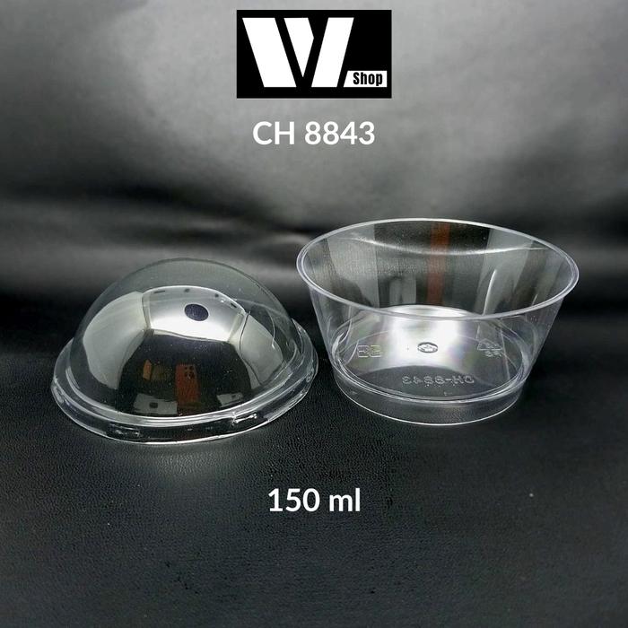 Gambar [50pcs] CH-8843 Gelas Puding 150ml / CH8843 Jelly Cup 150 ml / Puding Cup Akrilik / Wadah Dessert Buah Jelly - TUTUP + BAWAH dari WL SHOP1 undefined Tokopedia