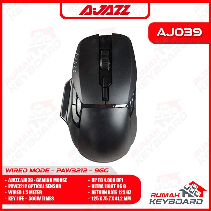 Gambar AJAZZ - AJ039 - GAMING MOUSE - WIRED - 4800 DPI - PAW3212 - LIGHT - LED - BLACK dari Rumah-Keyboard Kota Administrasi Jakarta Barat Tokopedia