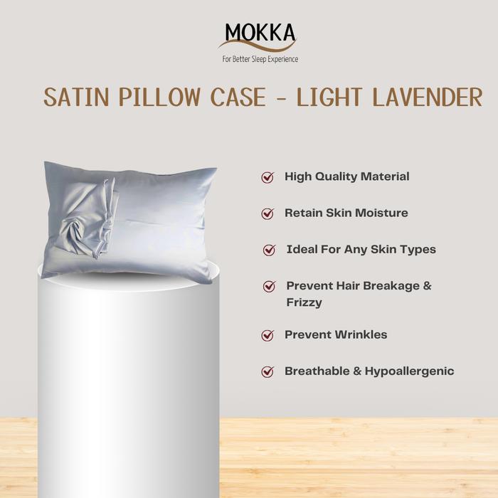Gambar Sarung Bantal Satin Silk / Pillow Case Satin Silk Mokka - Light Lavender dari Mokka Pillow undefined Tokopedia
