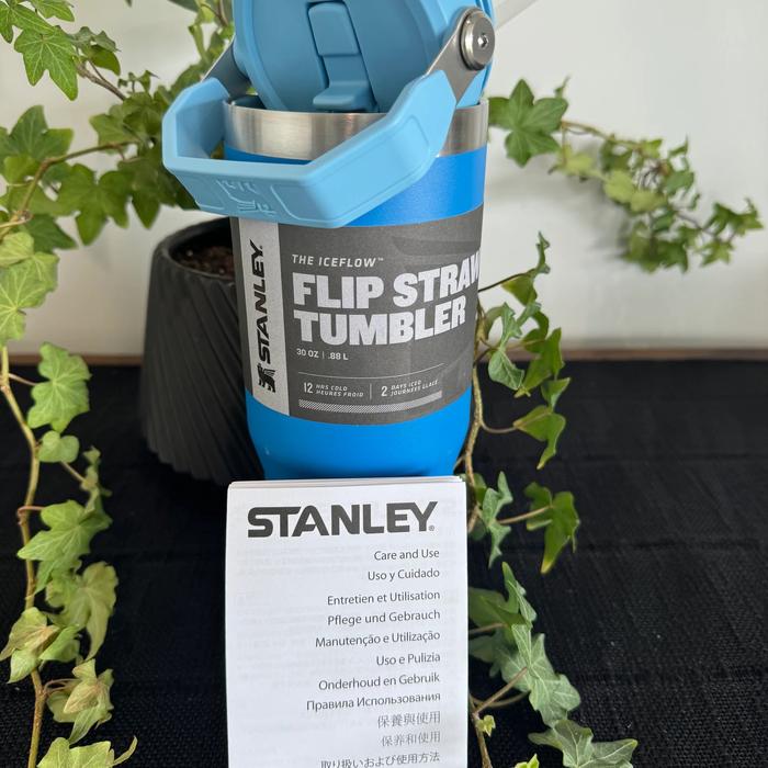 Gambar Tumbler stainley iceflow flip straw 30oz stripe neon - Blue sky azure dari Zona original indonesia undefined Tokopedia