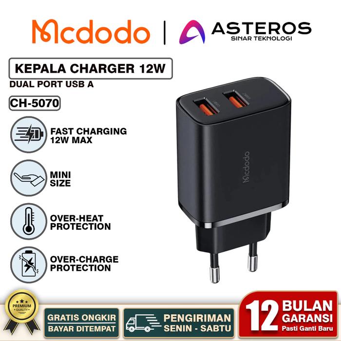 Gambar Kepala Charger Realme Narzo 50A Prime Usb FAST Charging 18W QC 3.0 - ADP DUAL 12W dari ASTEROS OFFICIAL undefined Tokopedia