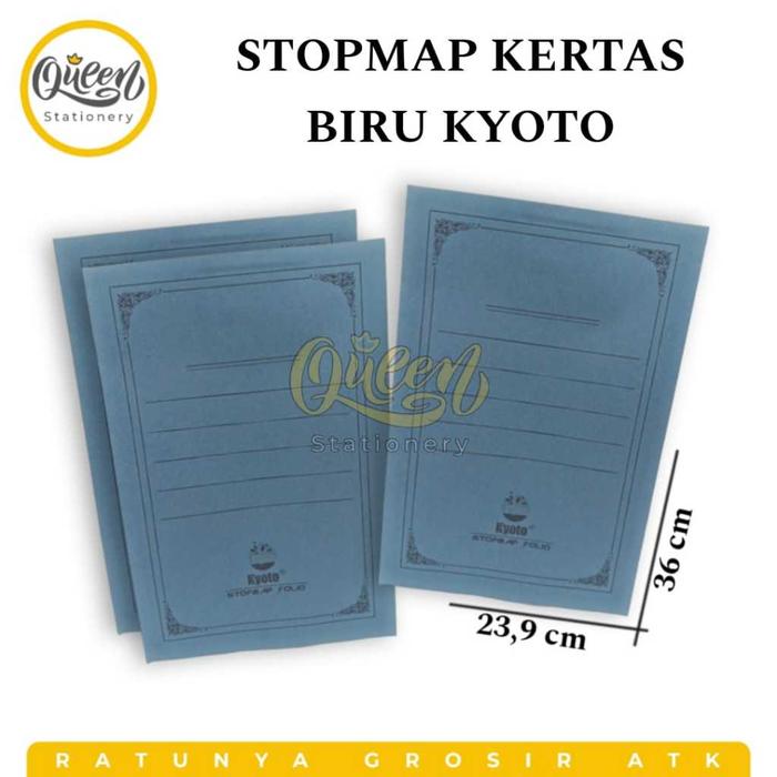 Gambar 1 PACK (50PCS) STOPMAP KERTAS / MAP KERTAS / MAP DOKUMEN / MAP - BIRU, KYOTO dari queen.stationery undefined Tokopedia