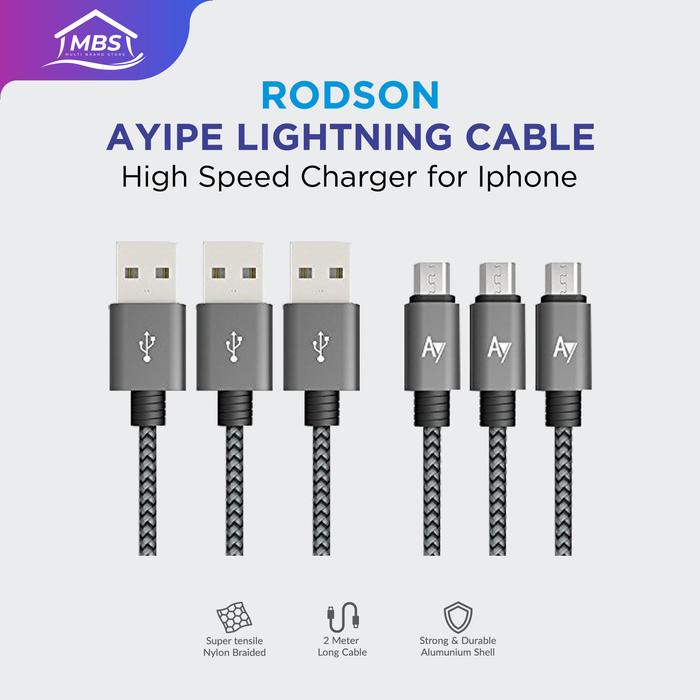 AYIPE Kabel Charger Data Lighting to USB Meter Cable iPhone 2M di Multi  Network_new Tokopedia