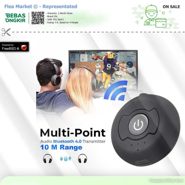 Gambar Multi-point Audio Bluetooth Transmitter - H-366T - Hitam, Etc dari Flea-Markets undefined Tokopedia