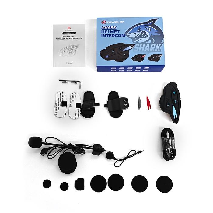 Gambar Shark Pro Headset Helm Sepeda Motor 2-8 Orang Earphone Interkom 2000m - Shark(1Pcs) dari GEARELEC AUTO undefined Tokopedia