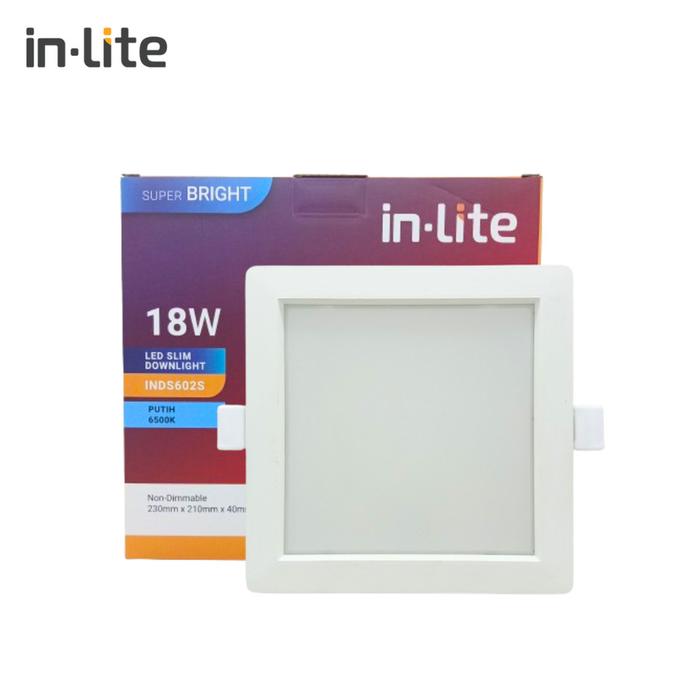 Gambar IN-LITE INLITE INDS602S LED SLIM DOWNLIGHT KOTAK INBOW 5,5W 7,5W 12W 16W 18W 21W PUTIH KUNING LAMPU PLAFON - 12 WATT, 6500K PUTIH dari Shahsuri Shop undefined Tokopedia