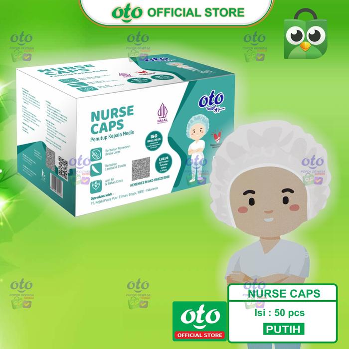 Gambar Pelindung Rambut OTO Nurse Caps Hair Net - PUTIH-50 dari OTO Adult Diapers Kota Administrasi Jakarta Utara Tokopedia
