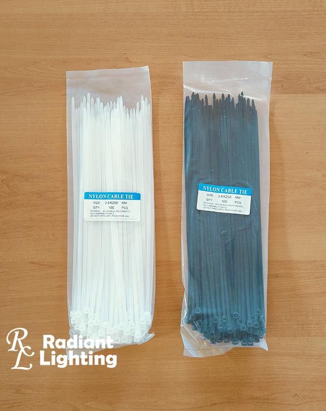 Gambar Kabel Tis Nylon Cable Ties High Quality 15cm 20cm 25cm 30cm 40cm - Putih - 3.6x250, Hitam dari Radiant Lighting undefined Tokopedia
