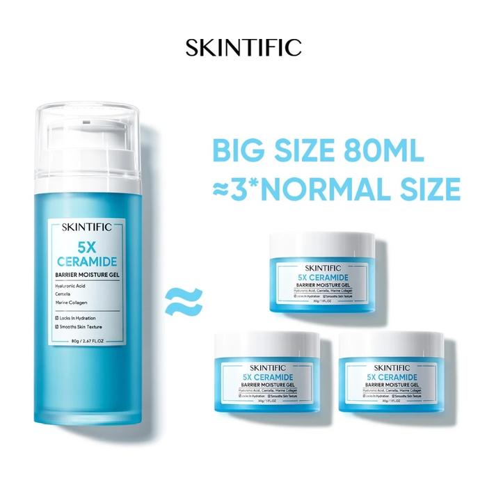 Gambar SKINTIFIC 5X Ceramide Barrier Moisturizer Gel Big Size 80g / MSH Niacinamide Brightening Moisture Gel 80g / 5% Panthenol Acne Calming Water Gel 80g / Pelembab Wajah - CERAMIDE 80gr dari PIK3TH undefined Tokopedia