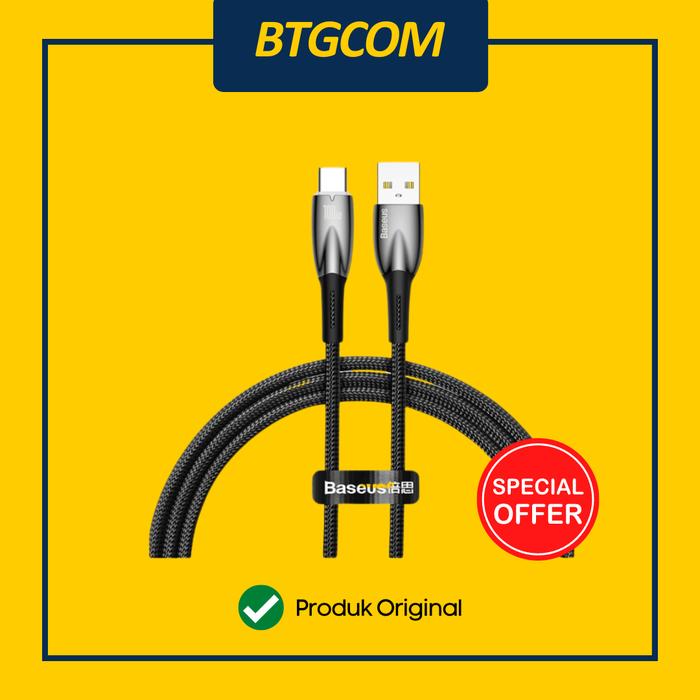 Gambar KABEL USB-A TO USB TYPE-C BASEUS GLIMMER 100W ULTRA FAST CHARGING 6A DATA CABLE QUICK CHARGE - BLACK dari btgcom undefined Tokopedia