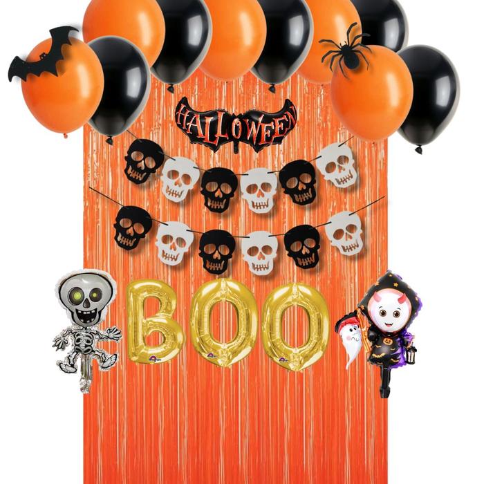 Gambar MS.PARTY PAKET DEKORASI HALLOWEEN PARTY LATTER TENGKORAK LABU / PAKET DEKORASI TEMA HALLOWEEN Balon Gold - latter tengkora dari MS Party undefined Tokopedia