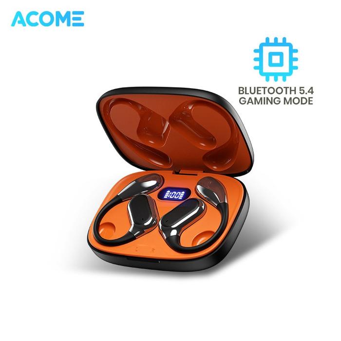 Gambar Acome OpenSoft AE02 OWS Open Ear True Wireless Earbuds Bluetooth 5.4 Earphone IPX4 Waterproof Support Gaming Original - Black dari bestdeal_NEW undefined Tokopedia