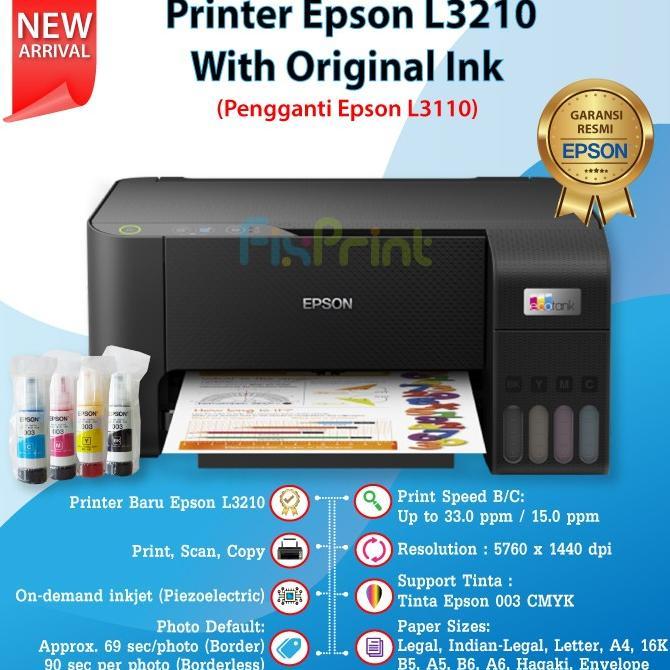 Gambar HEI Printer Epson L3110 All in One Print Scan Copy Ink Tank L 3110 - L3210, ORIGINAL INK dari Horizon Elektronik Indonesia undefined Tokopedia