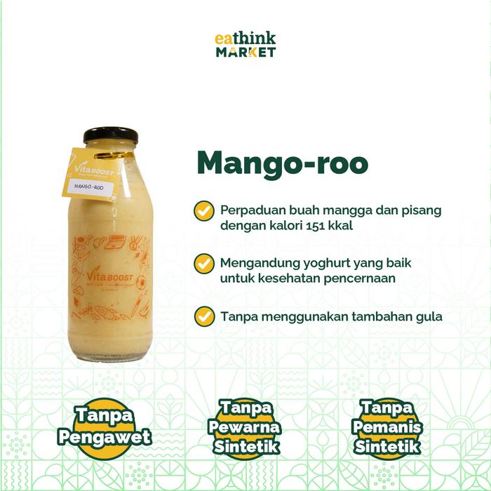 Gambar Smoothies Buah Alami Tanpa Gula - Vitaboost botol - Mango-roo, Gulp dari Eathink Market undefined Tokopedia