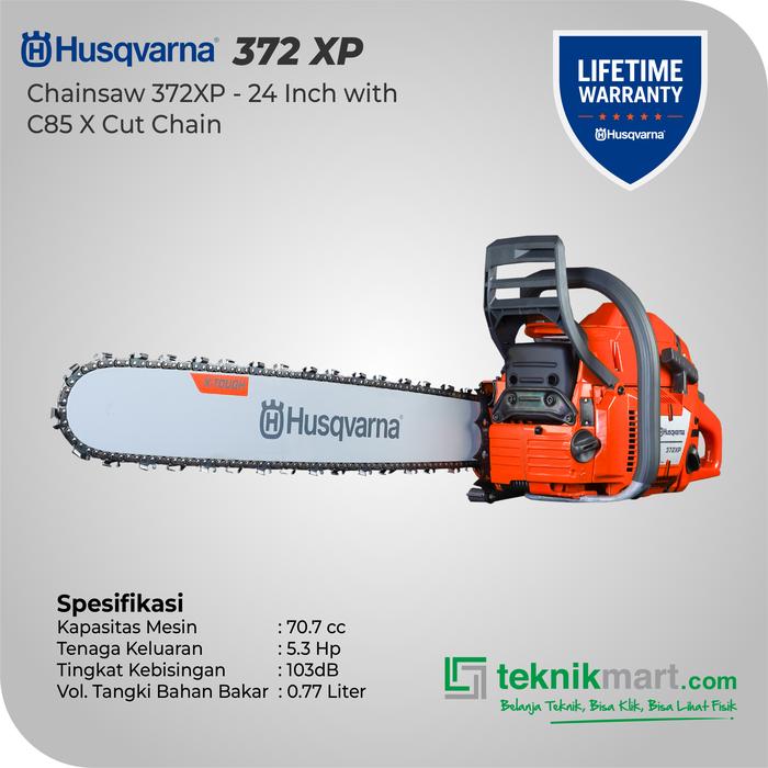 Gambar Husqvarna 372XP Chainsaw 20 Inch / 24 Inch with C85 X Cut Chain / Mesin Potong Kayu 20 Inch / 24 Inch - 24 Inch dari Teknikmart undefined Tokopedia