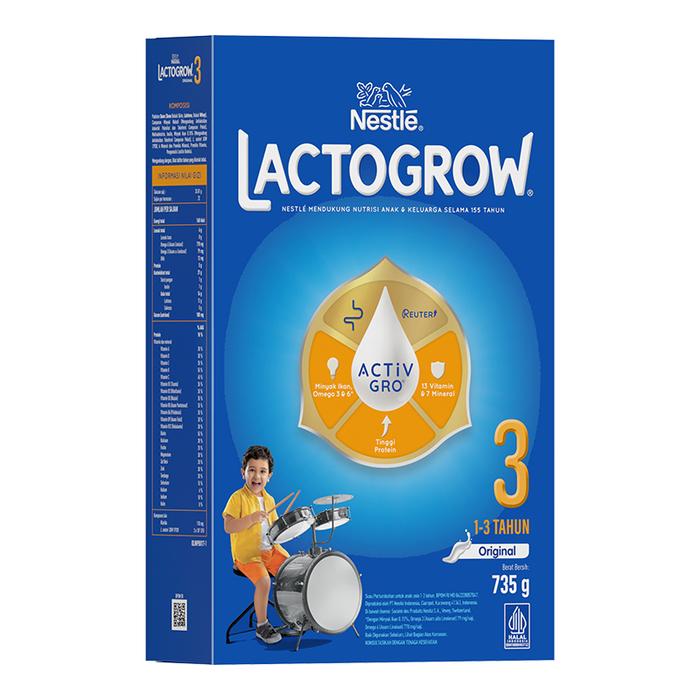 Gambar Nestlé LACTOGROW 3 Plain Susu Anak 1-3 Tahun Box 735g dari ORisa Mart undefined Tokopedia