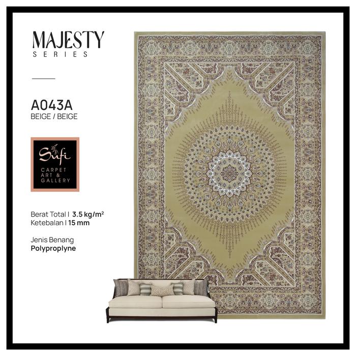 Gambar Karpet Lantai Jumbo Permadani Klasik Tebal Mewah Turki Majesty A043A 300x400 Cm - Beige dari Sufi Carpet undefined Tokopedia