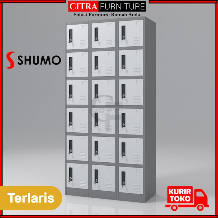 Gambar Loker Besi 18 Pintu Kunci |Locker Karyawan|Arsip File Filling Kabinet - GREY, DIRAKIT dari Citra furniture undefined Tokopedia