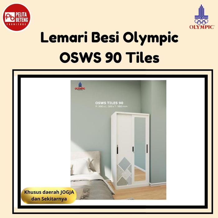 Gambar Lemari Sliding Olympic 2 pintu OSWS Tiles / Marble  / Leaf 90 Jogja - Tiles  dari Pelita Beteng Furniture undefined Tokopedia