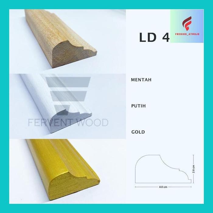 Gambar FREDI* LIS KAYU WALL MOULDING MOLDING WAINSCOTING LIS DINDING PROFIL KAYU WALL PANEL PANJANG 1-2M - LD 401 / 1m, Mentah (No Cat) dari frediko atmojo undefined Tokopedia
