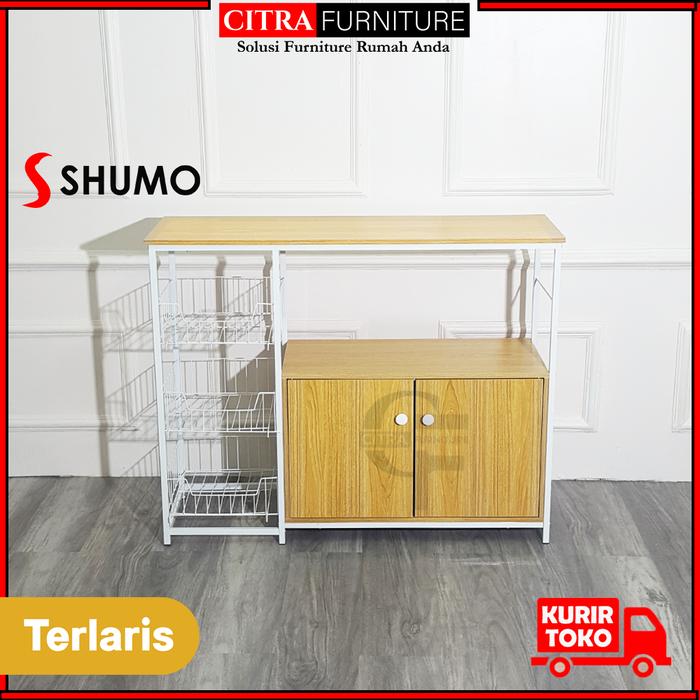 Gambar SHUMO Lemari Piring Rak Dapur Minimalis Safir Series | Kabinet Serba Guna Bumbu Oven Microwave - TYPE-A, DIRAKIT dari Citra furniture undefined Tokopedia