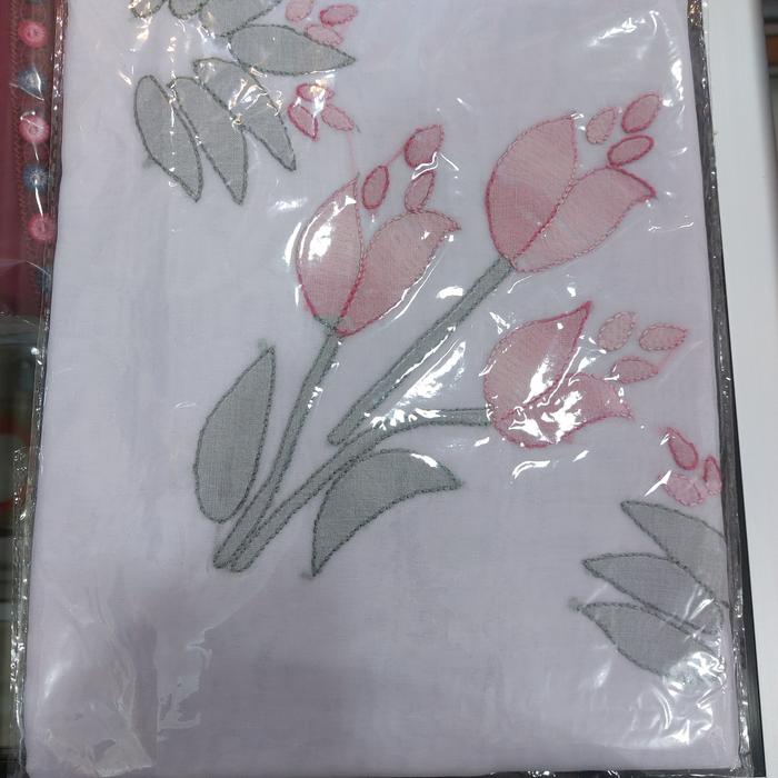 Gambar Hijab Sulam Bayang Tulip Khas Bukittinggi - Putih, bayang tulip dari Toko Basmallah Pasa Ateh undefined Tokopedia