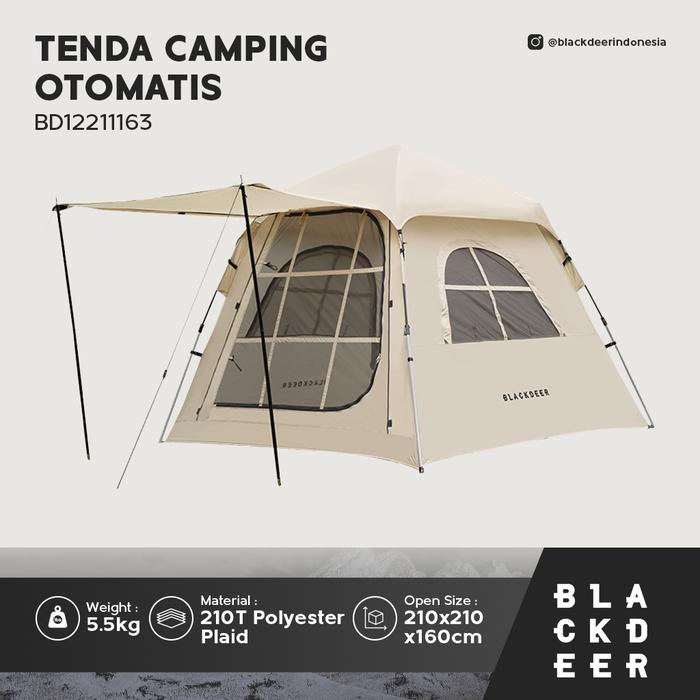 Gambar Blackdeer Tenda Camping Otomatis 2 Orang Cabana Auto Tent - BD12211163 - Khaki, Tenda dari Blackdeer Indonesia undefined Tokopedia