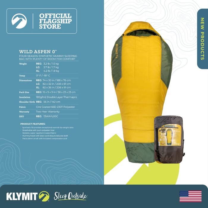 Polyester Shell Klymit Wild Aspen Sleeping Bag Jual Klymit Wild