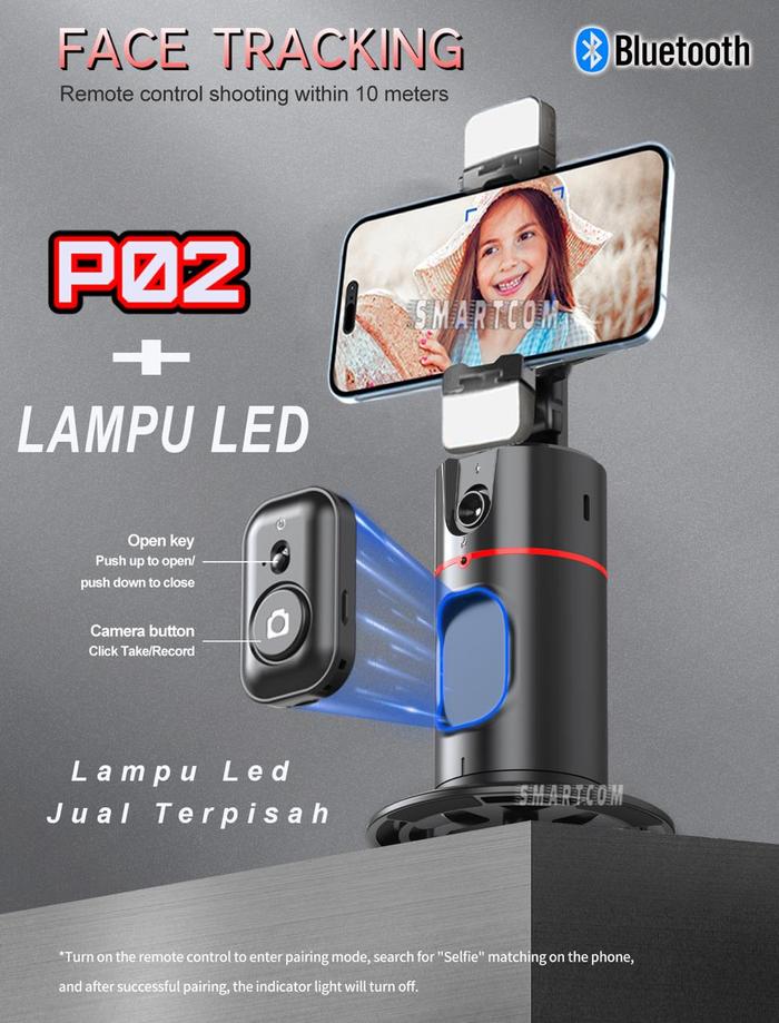 Gambar Gimbal Stabilizer P02 HP Auto Face Tracking 360° with Bluetooth dari Kisjaf Technology undefined Tokopedia