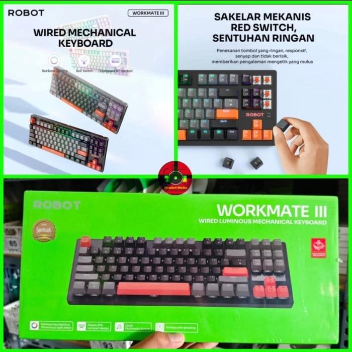 Gambar Robot Workmate II Mechanical keyboard Gaming Gamers 94keys PBT Keycaps - Workmate III dari Thewisest Okesop undefined Tokopedia
