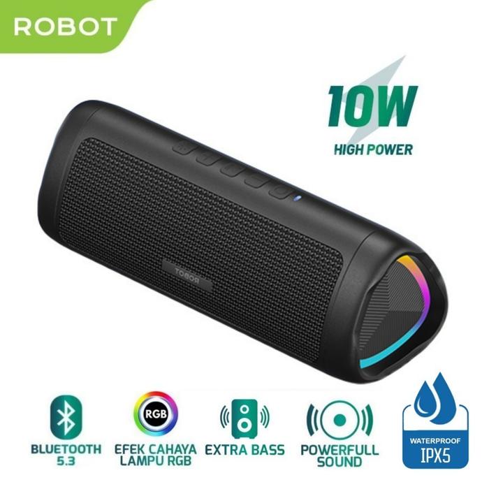 Gambar Robot RB525 Speaker Bluetooth 5.3 Double Bass 10W RGB Light Waterproof IPX4 - Black dari SSD SOLUTION STORE undefined Tokopedia