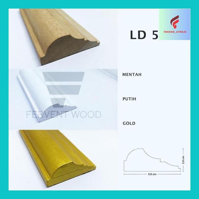 Gambar FREDI* LIS KAYU WALL MOULDING MOLDING WAINSCOTING LIS DINDING PROFIL KAYU WALL PANEL PANJANG 1-2M - LD 501 / 1m, Mentah (No Cat) dari frediko atmojo undefined Tokopedia