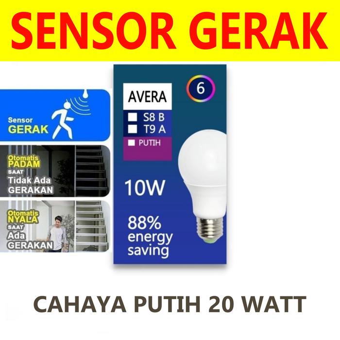 Gambar Lampu Bohlam LED Sensor Gerak Motion Sensor Otomatis 10 Watt 15 Watt 20 Watt Fitting E27 - 20 Watt dari Gerbang Online undefined Tokopedia