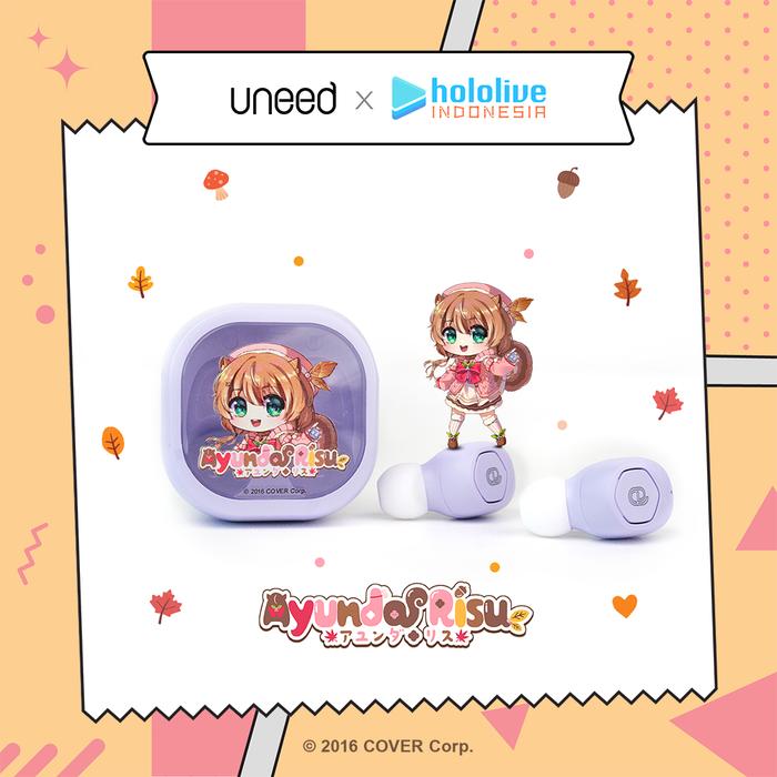 Gambar UNEED x Hololive - TWS Bluetooth Mini Earbuds - Purple (Risu) dari Uneed Indonesia undefined Tokopedia
