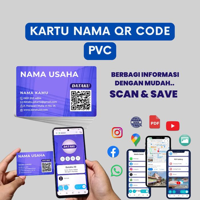 Gambar Kartu Nama QR Code PVC / Kartu Nama Digital - Glossy dari Percetakan ID Card Indonesia undefined Tokopedia