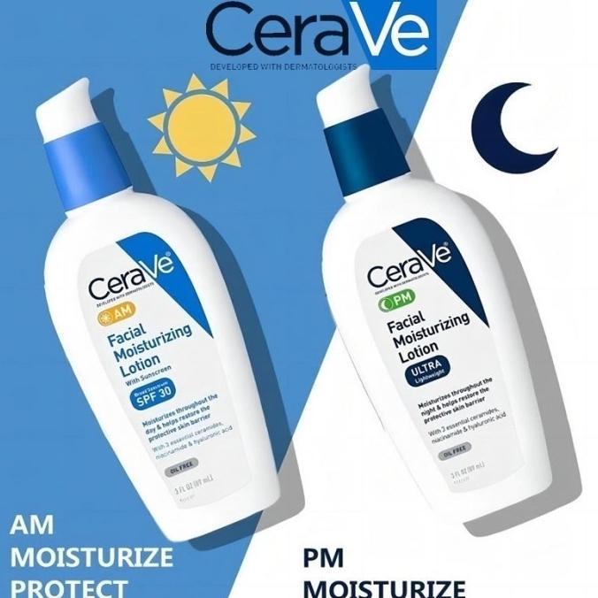 Gambar PROMO Cerave Facial Moisturizing Lotion AM PM Moisturizer Krim Wajah PM AM 89 ml - PM dari Best Quality .id undefined Tokopedia