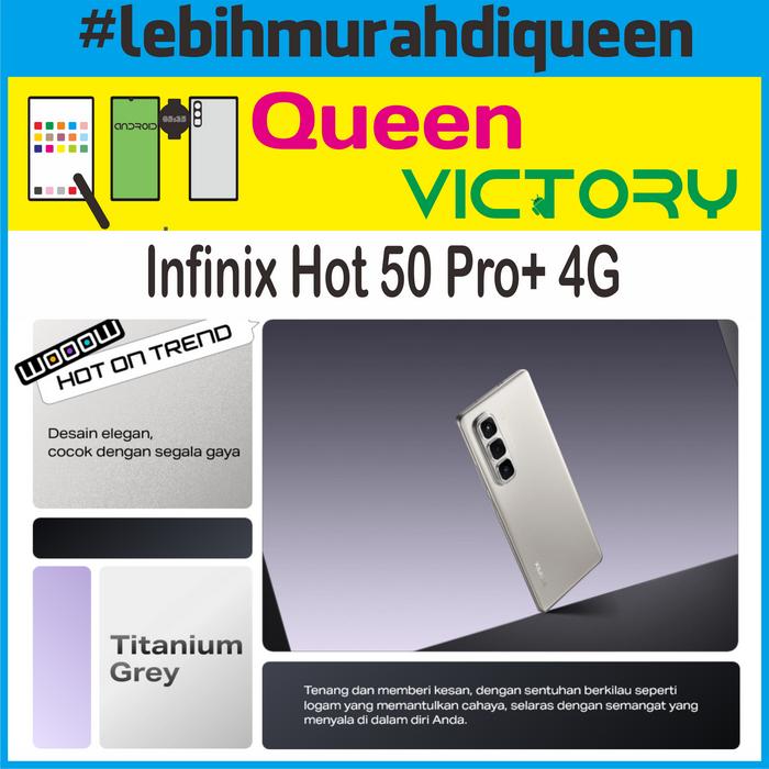 Gambar Infinix Hot 50 Pro+ 50 Pro Plus 4G 8/256 Garansi Resmi INFINIX INDONESIA - Abu-abu dari Queen Marina undefined Tokopedia