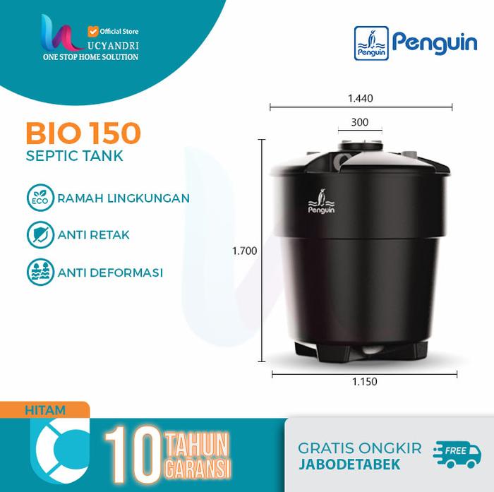 Gambar Septic Tank PENGUIN BIOROTECH 1500 Liter Tangki Septik Pinguin - Hitam dari Lucyandri Official undefined Tokopedia