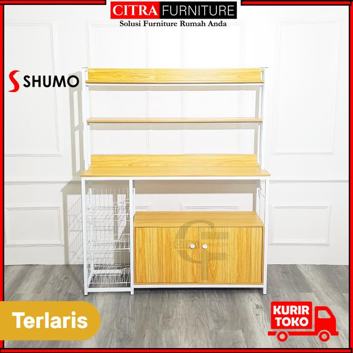 Gambar SHUMO Lemari Piring Rak Dapur Minimalis Saphire Series | Kabinet Serba Guna Bumbu Oven Microwave - TYPE-A, DIRAKIT dari Citra furniture undefined Tokopedia