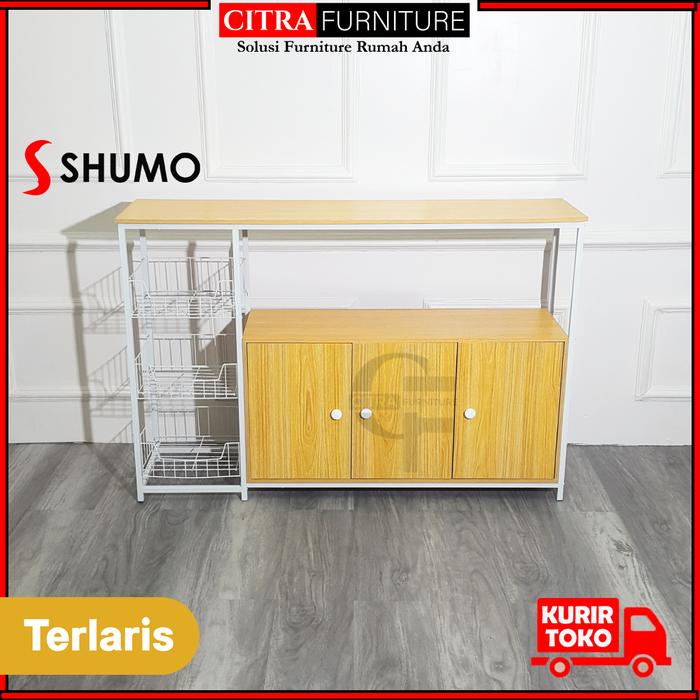Gambar SHUMO Lemari Piring Rak Dapur Minimalis Ruby Series | Kabinet Serba Guna Bumbu Oven Microwave - TYPE-A, DIRAKIT dari Citra furniture undefined Tokopedia