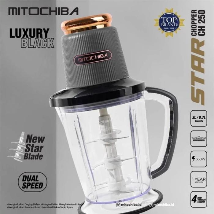 Gambar MITOCHIBA STAR CHOPPER CH250 9 Pisau Star Blade 2L NUANSA ELEKTRONIK SURABAYA - Luxury Black, UNIT SAJA dari Toko Nuansa Elektronik Surabaya undefined Tokopedia