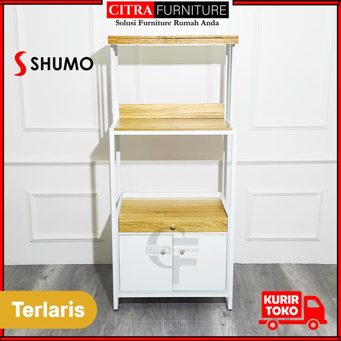 Gambar SHUMO Lemari Piring Rak Dapur Minimalis Zircon Series | Kabinet Serba Guna Bumbu Oven Microwave - TYPE-A, DIRAKIT dari Citra furniture undefined Tokopedia